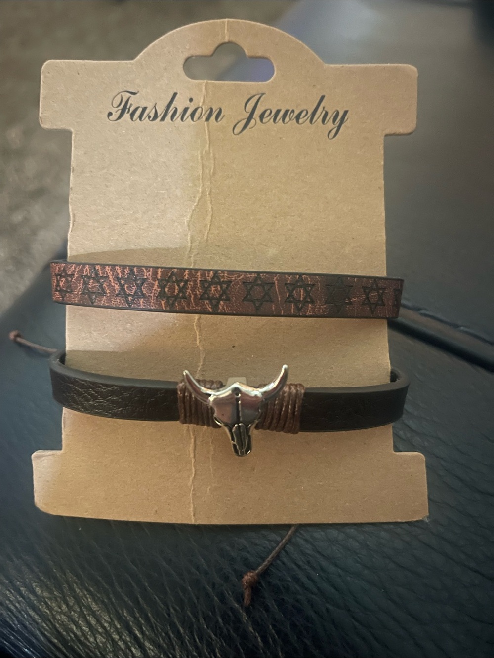 Fashion Jewelry Brown and Copper unisex - Layered Leather Bracelet Set